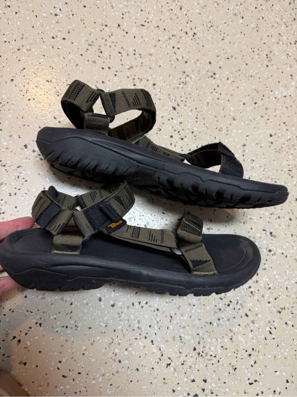 Teva Men's Hurricane Xlt2 Chara Dark Olive and Black Strapped Sandals